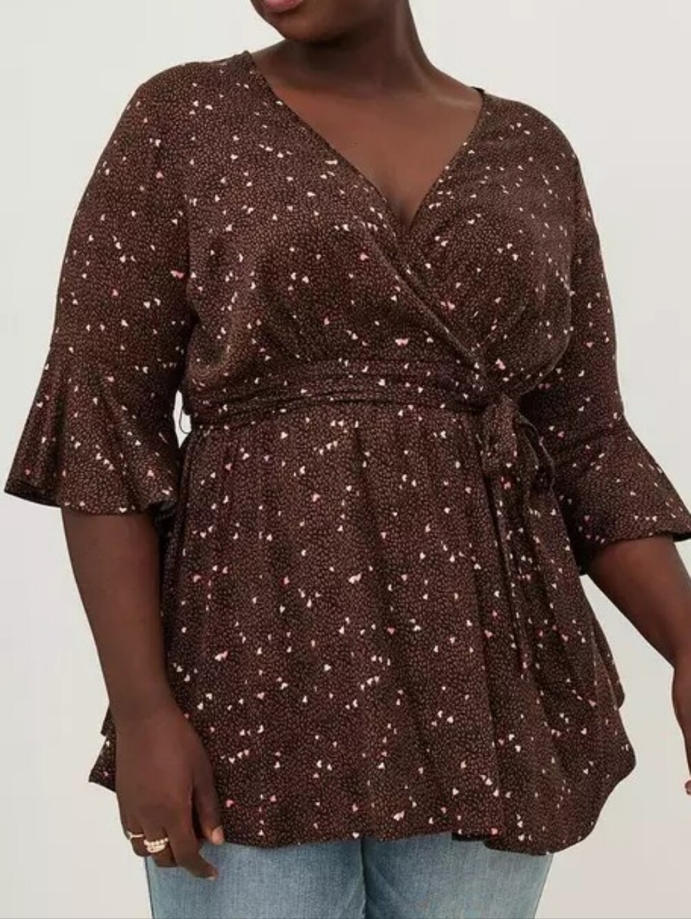 0X • torrid • Babydoll Challis Surplice Tie-Front Top